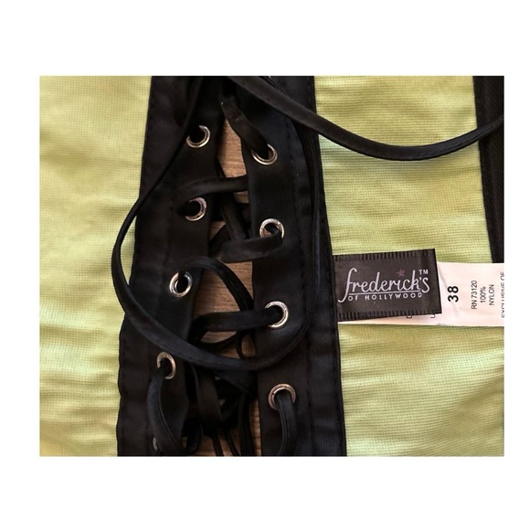 Frederick's Green Floral Halter Corset Size 38 - Picture 3 of 3